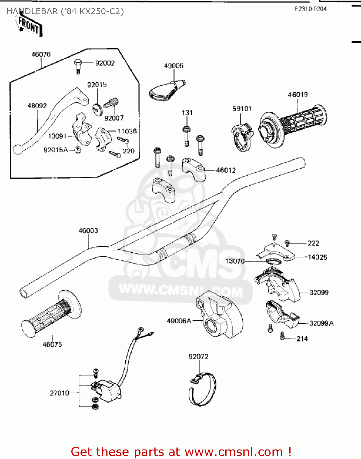 HANDLEBAR ('84 KX250-C2) KX250-C1 KX250 1983 USA CANADA