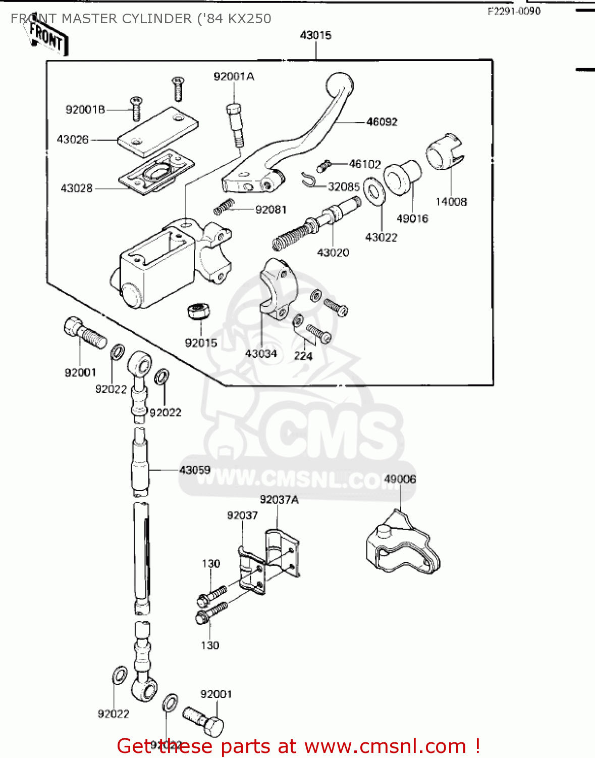 FRONT MASTER CYLINDER ('84 KX250 KX250-C1 KX250 1983 USA CANADA