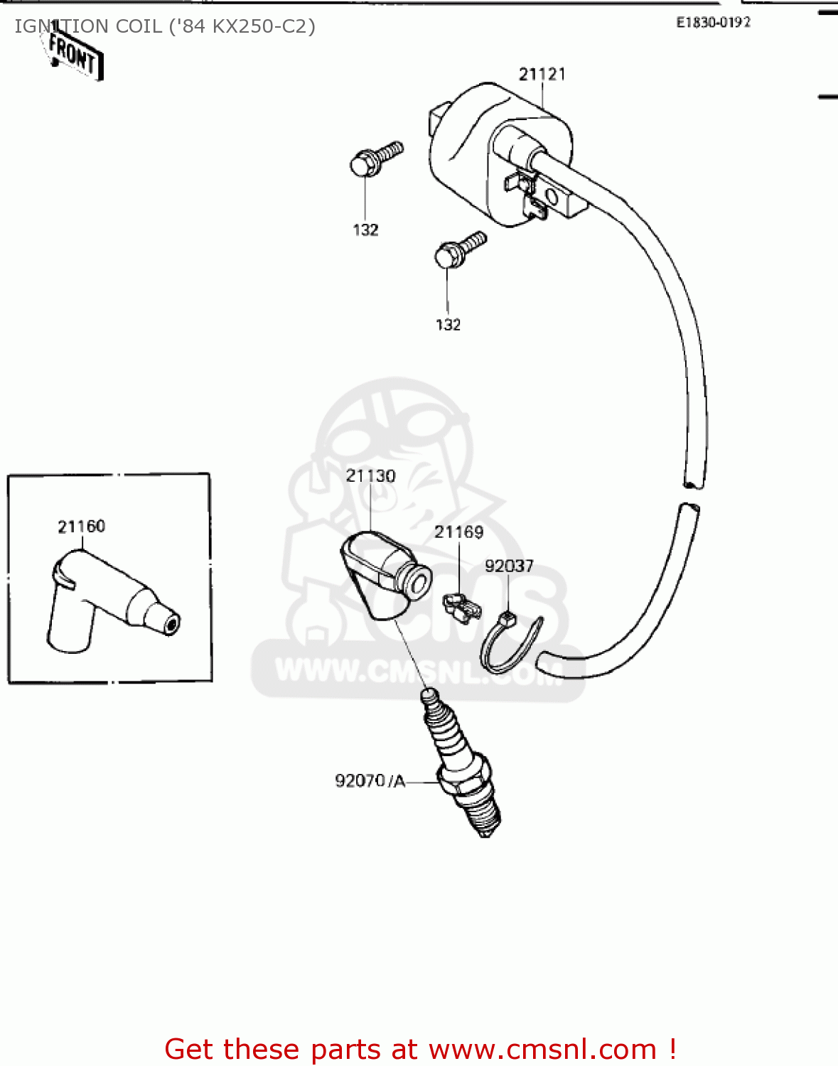 IGNITION COIL ('84 KX250-C2) KX250-C1 KX250 1983 USA CANADA