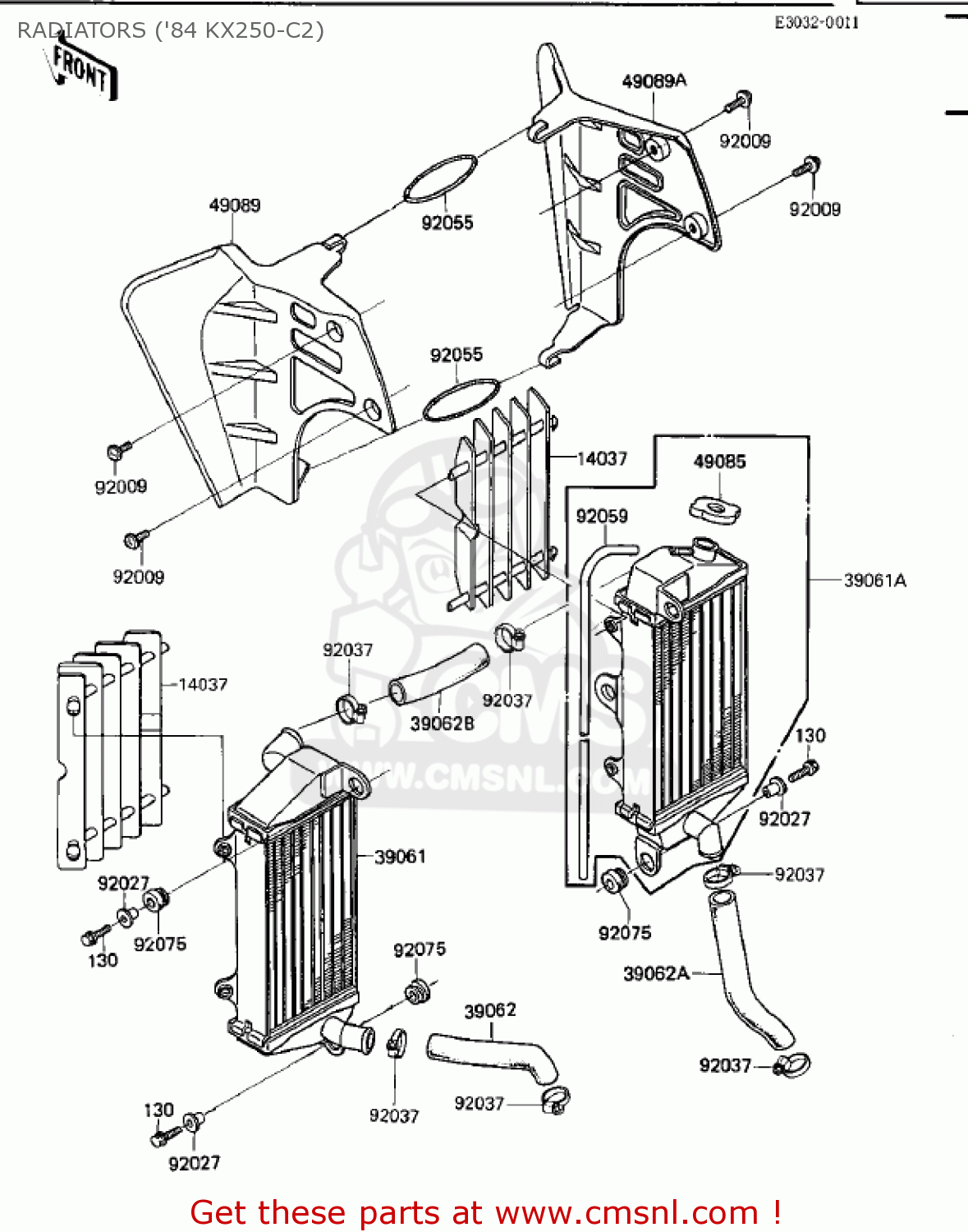 RADIATORS ('84 KX250-C2) KX250-C1 KX250 1983 USA CANADA