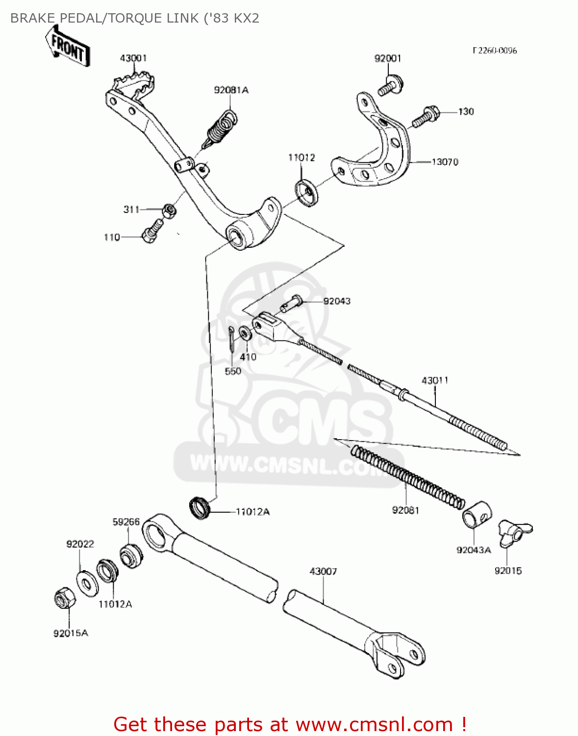 BRAKE PEDAL/TORQUE LINK ('83 KX2 KX250-C1 KX250 1983 USA CANADA