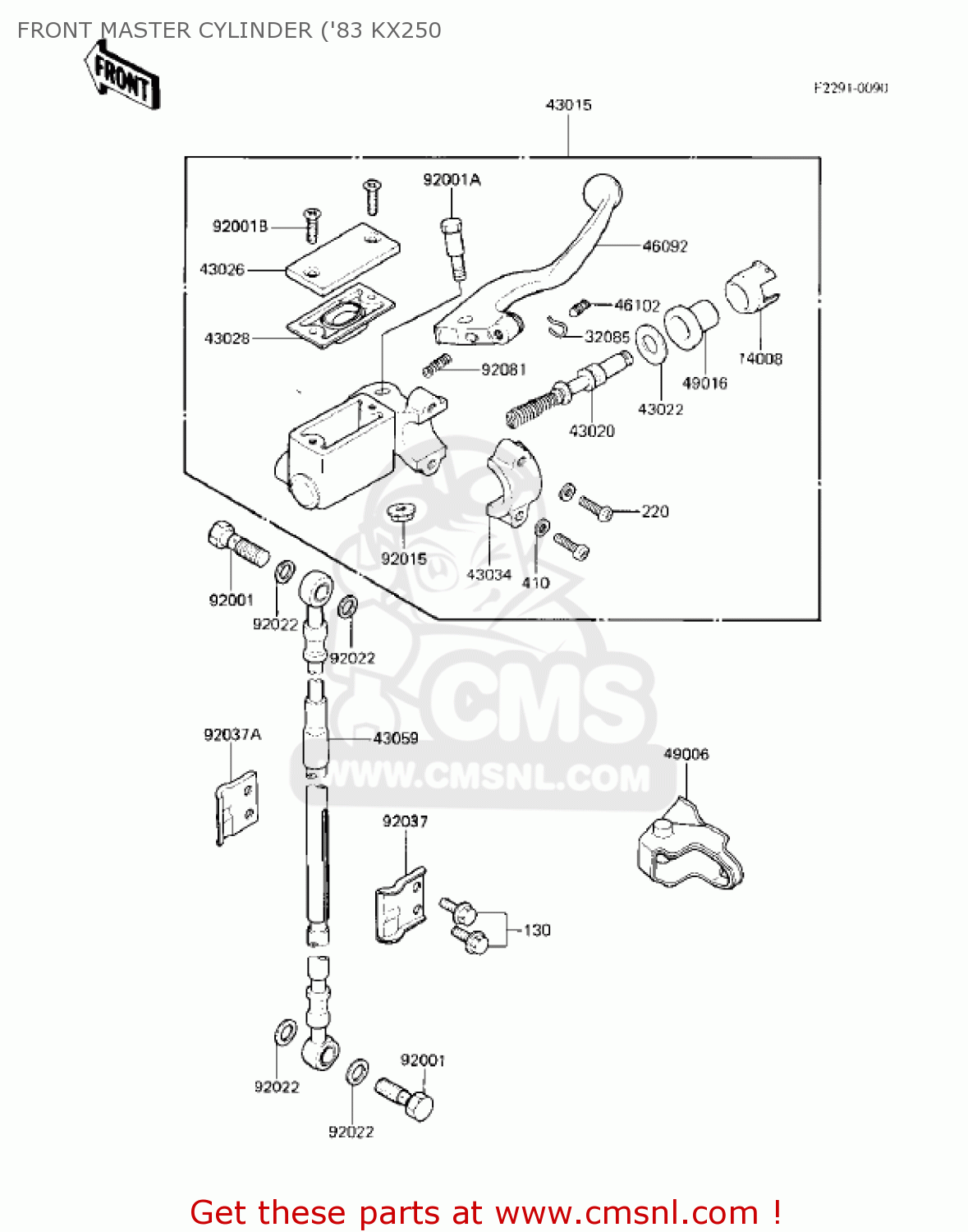 FRONT MASTER CYLINDER ('83 KX250 KX250-C1 KX250 1983 USA CANADA