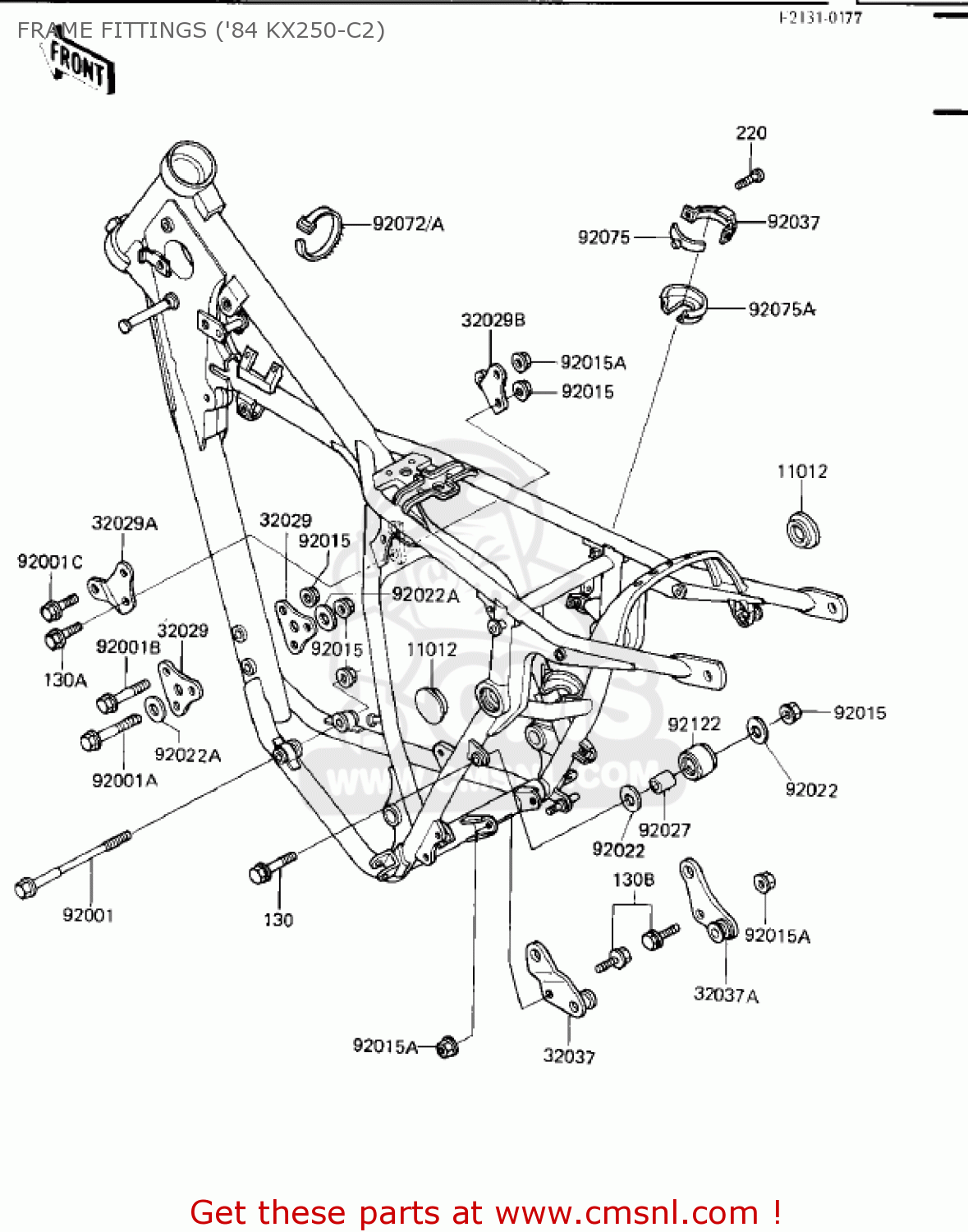 FRAME FITTINGS ('84 KX250-C2) KX250-C1 KX250 1983 USA CANADA