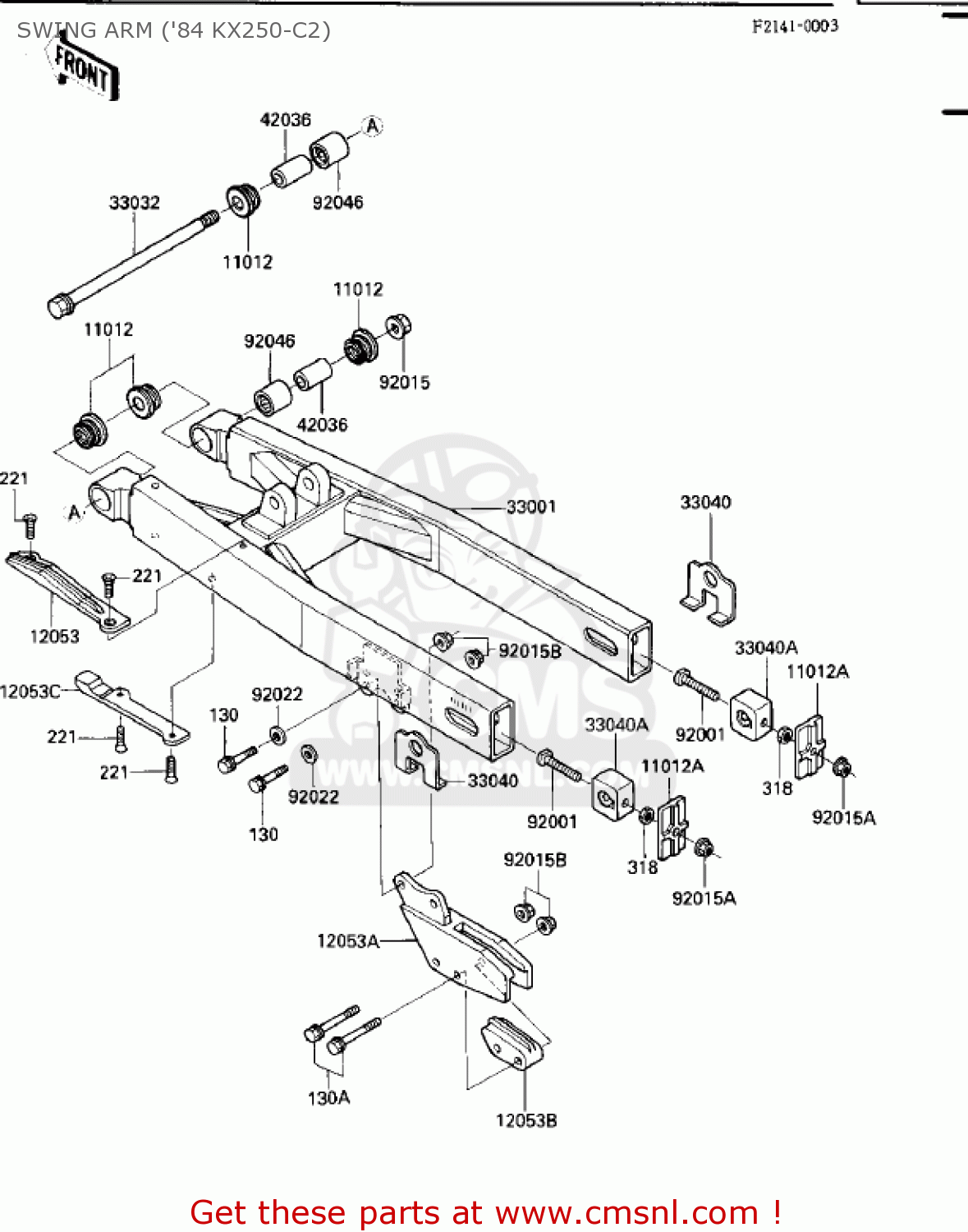 SWING ARM ('84 KX250-C2) KX250-C1 KX250 1983 USA CANADA