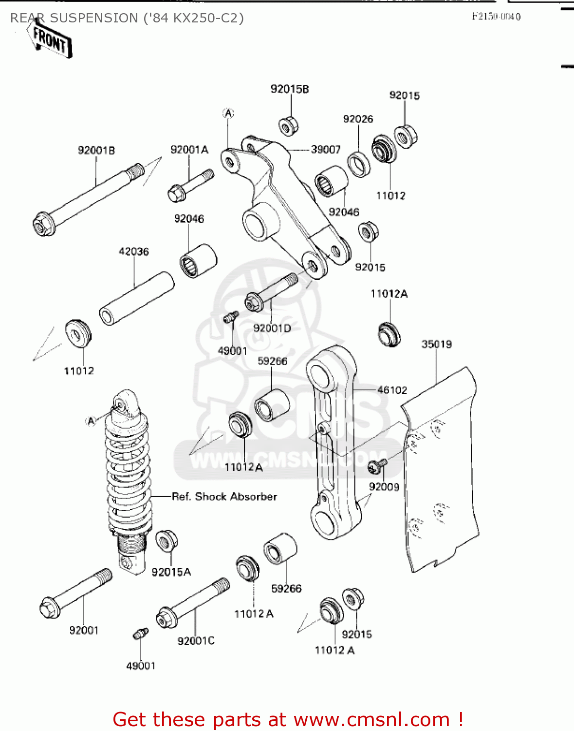 REAR SUSPENSION ('84 KX250-C2) KX250-C1 KX250 1983 USA CANADA
