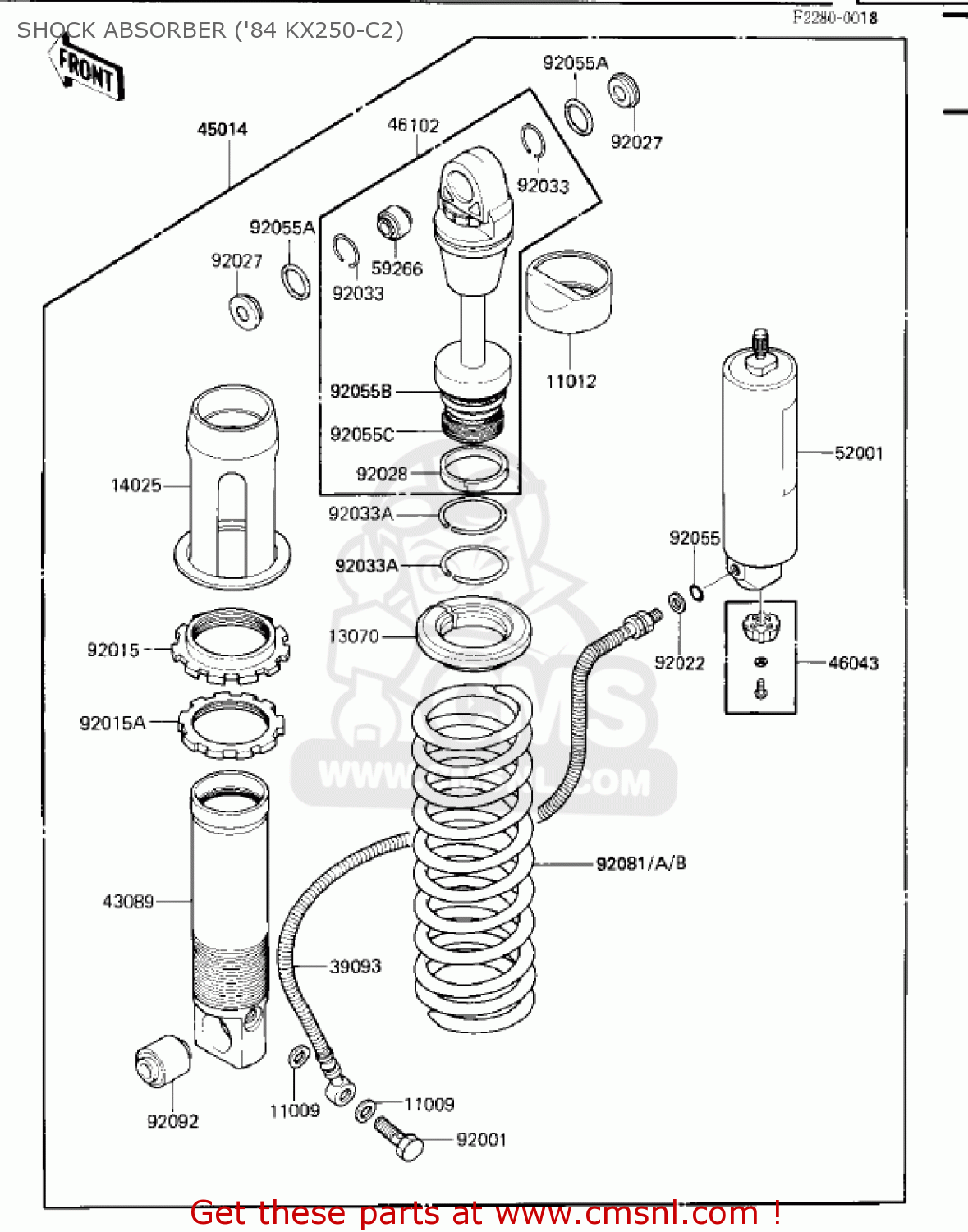 SHOCK ABSORBER ('84 KX250-C2) KX250-C1 KX250 1983 USA CANADA