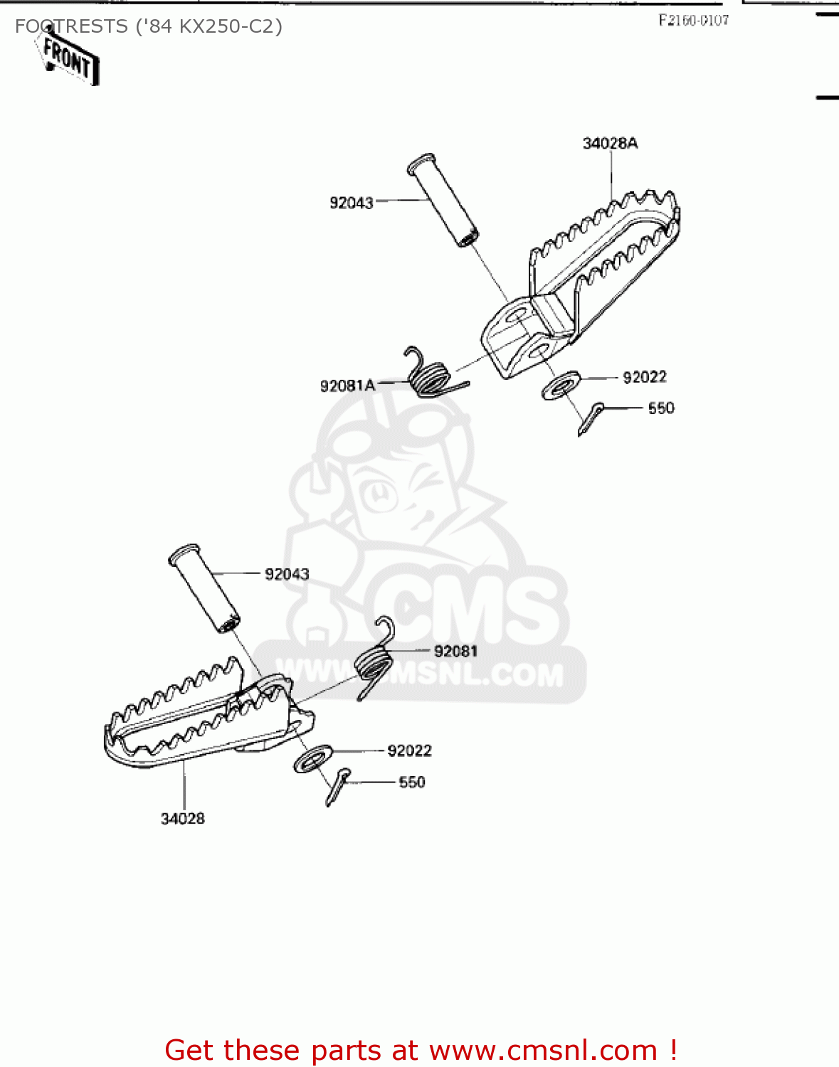 FOOTRESTS ('84 KX250-C2) KX250-C1 KX250 1983 USA CANADA