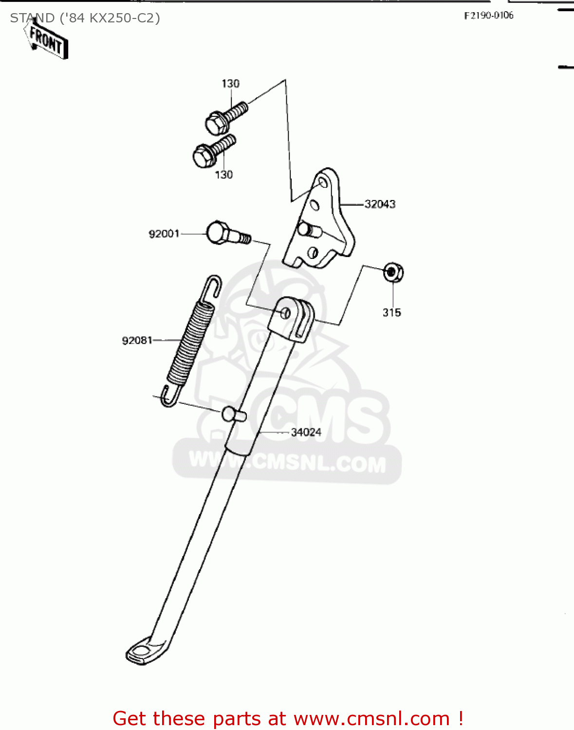 STAND ('84 KX250-C2) KX250-C1 KX250 1983 USA CANADA