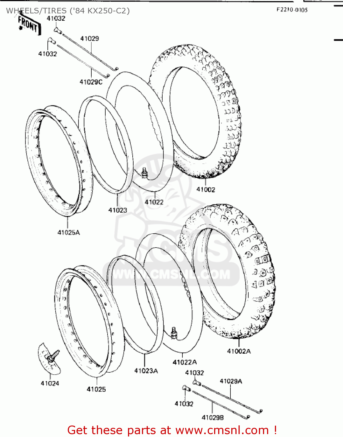 WHEELS/TIRES ('84 KX250-C2) KX250-C1 KX250 1983 USA CANADA