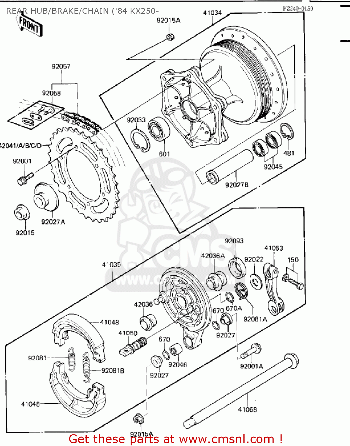REAR HUB/BRAKE/CHAIN ('84 KX250- KX250-C1 KX250 1983 USA CANADA