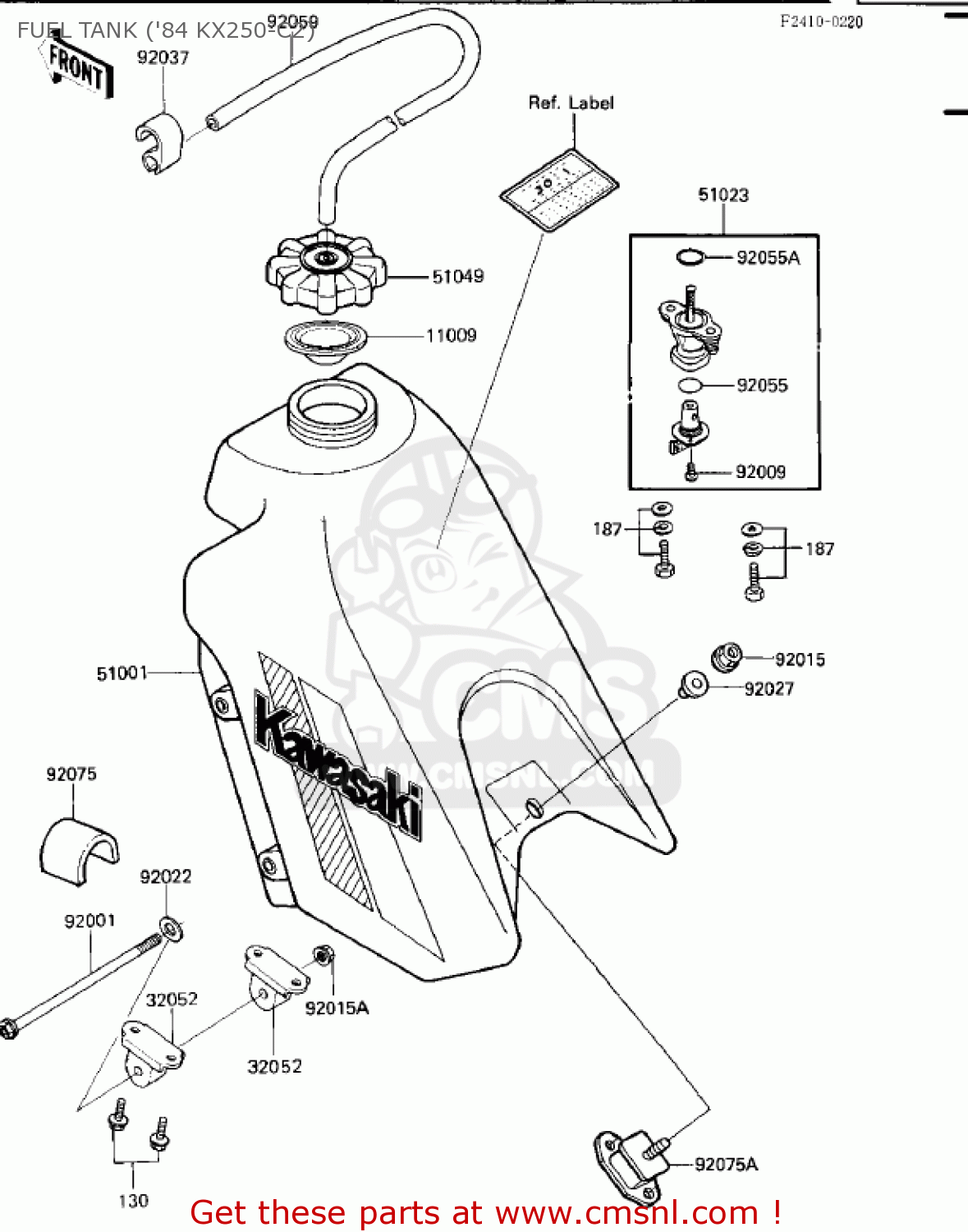FUEL TANK ('84 KX250-C2) KX250-C1 KX250 1983 USA CANADA