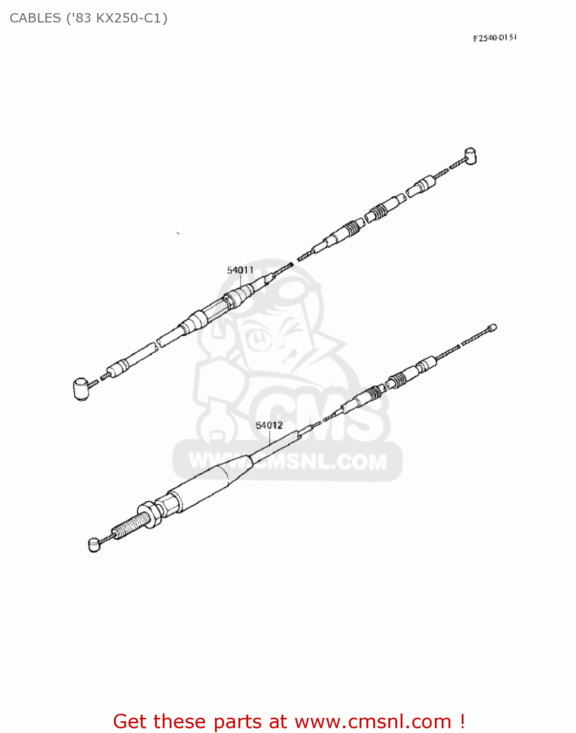 CABLES ('83 KX250-C1) KX250-C1 KX250 1983 USA CANADA