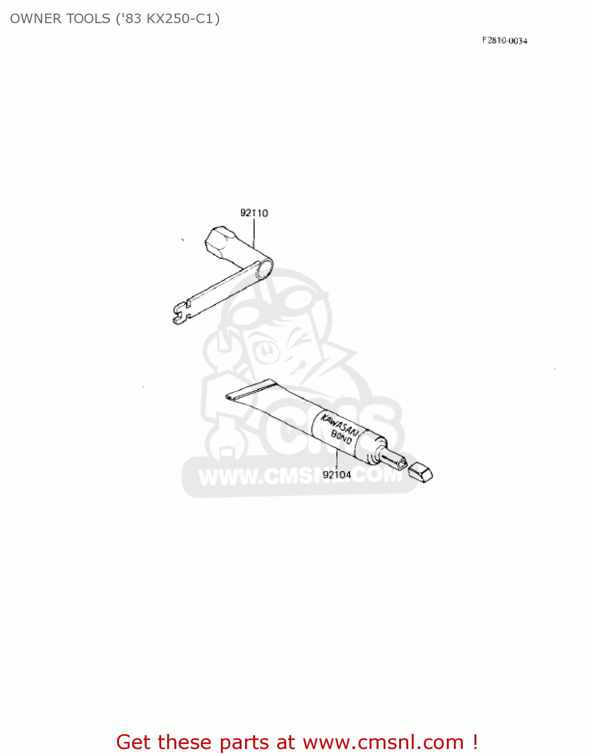OWNER TOOLS ('83 KX250-C1) KX250-C1 KX250 1983 USA CANADA