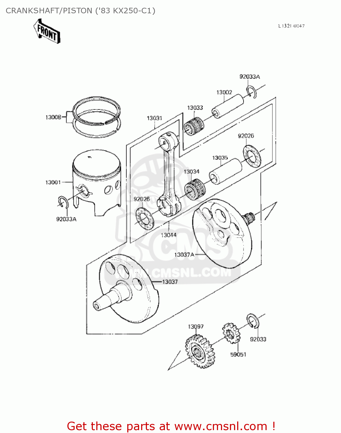 CRANKSHAFT/PISTON ('83 KX250-C1) KX250-C1 KX250 1983 USA CANADA