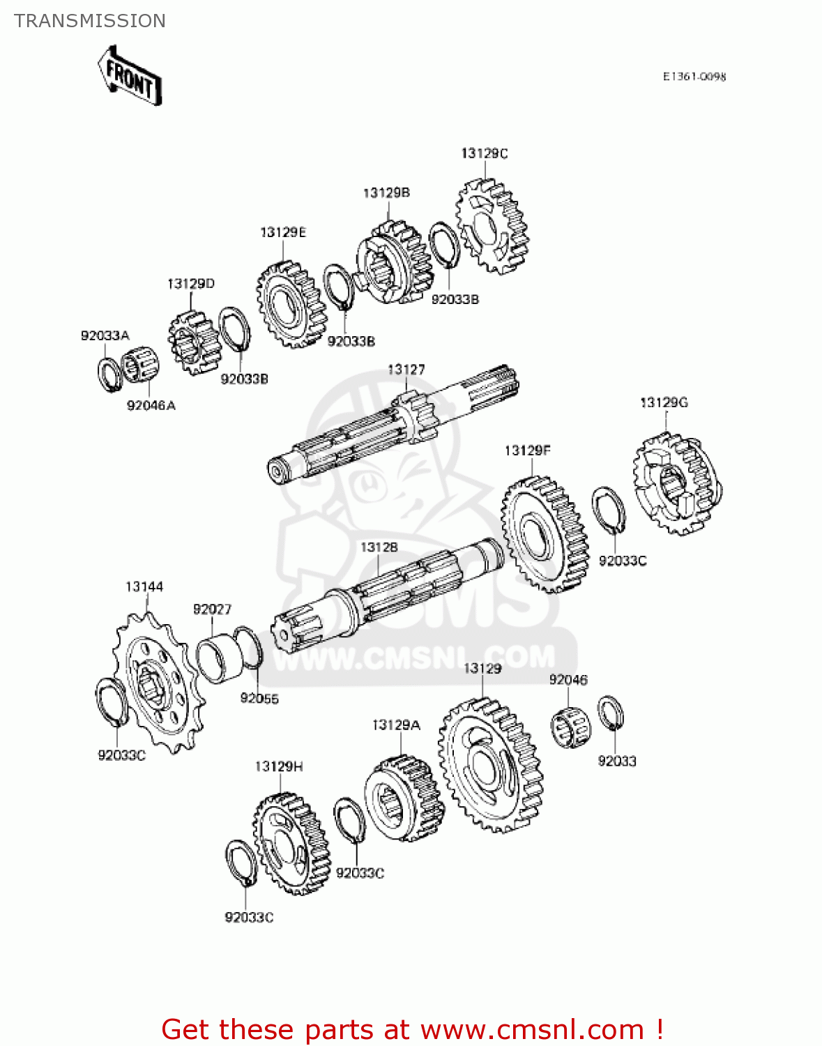 TRANSMISSION KX250-C1 KX250 1983 USA CANADA