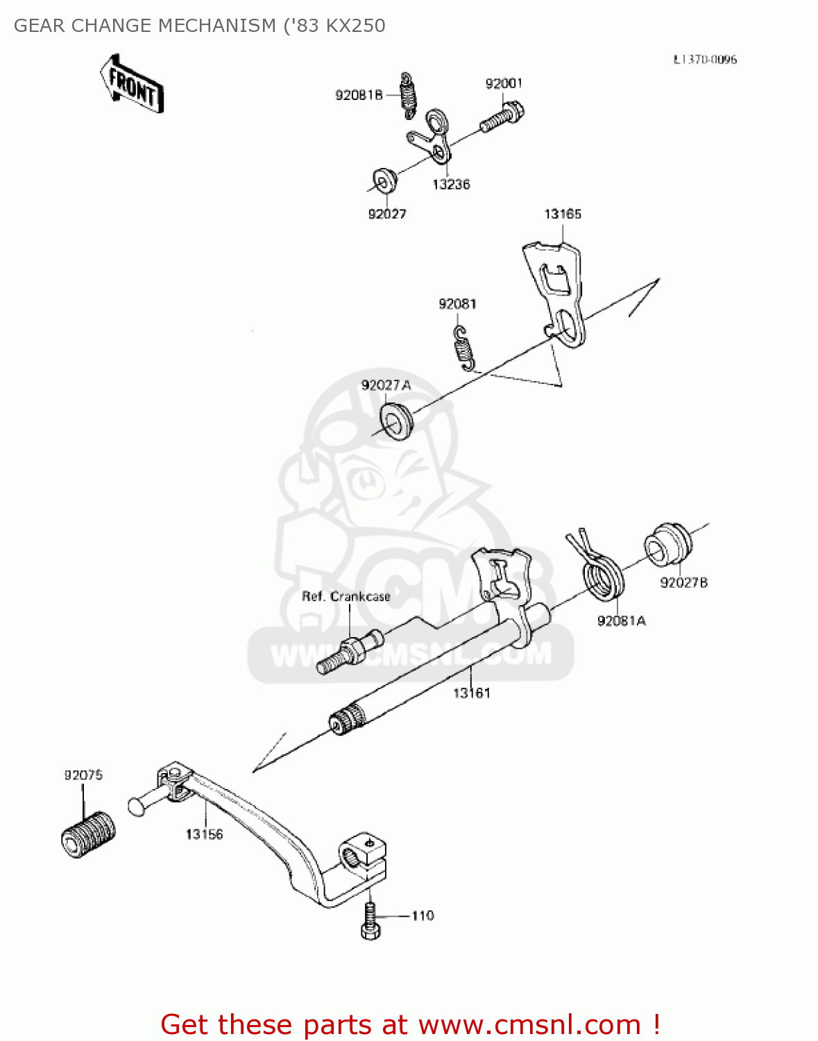 GEAR CHANGE MECHANISM ('83 KX250 KX250-C1 KX250 1983 USA CANADA
