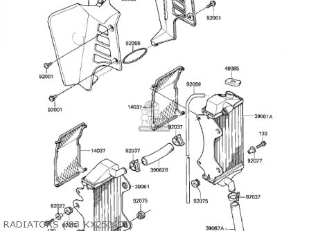 RADIATORS ('83 KX250-C1) - KX250-C1 KX250 1983 USA CANADA