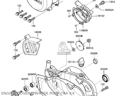 ENGINE COVERS/WATER PUMP ('84 KX - KX250-C1 KX250 1983 USA CANADA