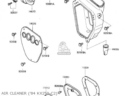 AIR CLEANER ('84 KX250-C2) - KX250-C1 KX250 1983 USA CANADA