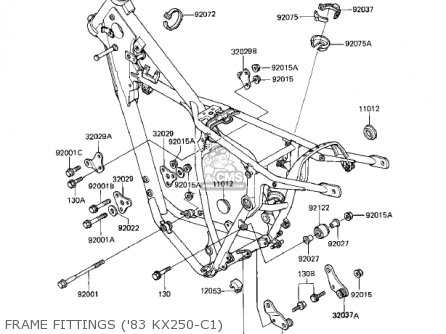 FRAME FITTINGS ('83 KX250-C1) - KX250-C1 KX250 1983 USA CANADA