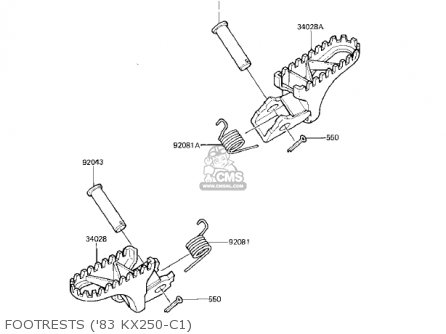 FOOTRESTS ('83 KX250-C1) - KX250-C1 KX250 1983 USA CANADA