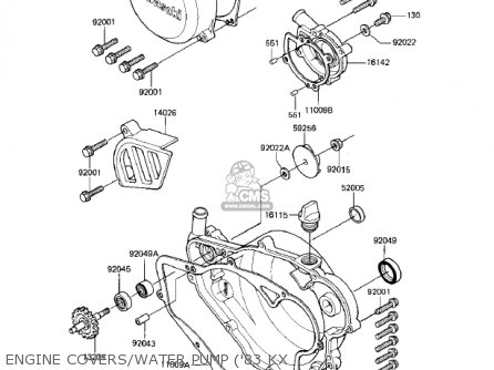 ENGINE COVERS/WATER PUMP ('83 KX - KX250-C1 KX250 1983 USA CANADA