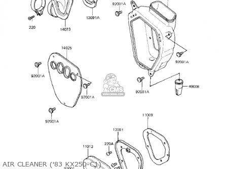 AIR CLEANER ('83 KX250-C1) - KX250-C1 KX250 1983 USA CANADA