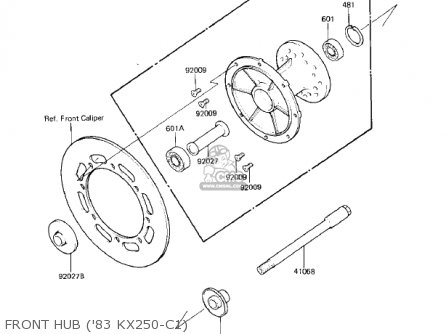 FRONT HUB ('83 KX250-C1) - KX250-C1 KX250 1983 USA CANADA
