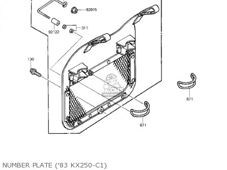 NUMBER PLATE ('83 KX250-C1) - KX250-C1 KX250 1983 USA CANADA