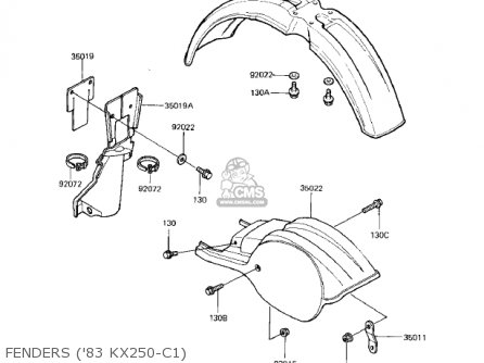 FENDERS ('83 KX250-C1) - KX250-C1 KX250 1983 USA CANADA