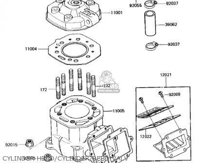 CYLINDER HEAD/CYLINDER/REED VALV - KX250-C1 KX250 1983 USA CANADA