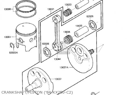 CRANKSHAFT/PISTON ('84 KX250-C2) - KX250-C1 KX250 1983 USA CANADA