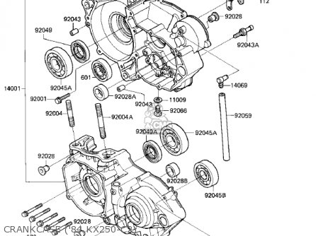 CRANKCASE ('84 KX250-C2) - KX250-C1 KX250 1983 USA CANADA