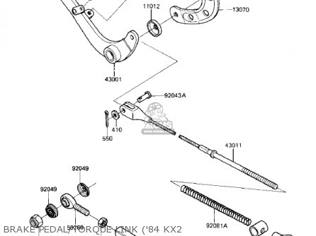 BRAKE PEDAL/TORQUE LINK ('84 KX2 - KX250-C1 KX250 1983 USA CANADA