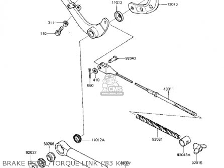 BRAKE PEDAL/TORQUE LINK ('83 KX2 - KX250-C1 KX250 1983 USA CANADA