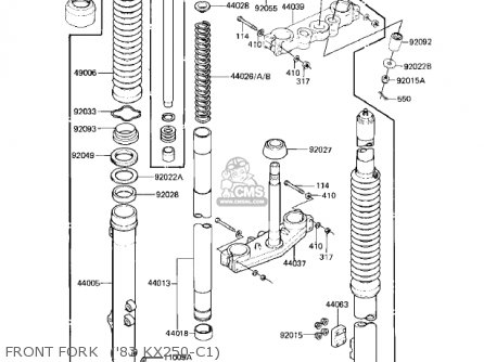 FRONT FORK  ('83 KX250-C1) - KX250-C1 KX250 1983 USA CANADA