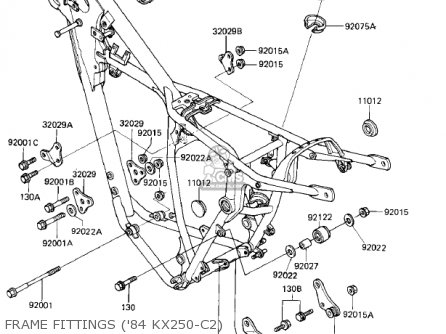 FRAME FITTINGS ('84 KX250-C2) - KX250-C1 KX250 1983 USA CANADA