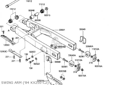 SWING ARM ('84 KX250-C2) - KX250-C1 KX250 1983 USA CANADA