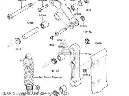 REAR SUSPENSION ('84 KX250-C2) - KX250-C1 KX250 1983 USA CANADA