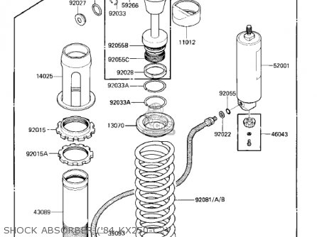SHOCK ABSORBER ('84 KX250-C2) - KX250-C1 KX250 1983 USA CANADA