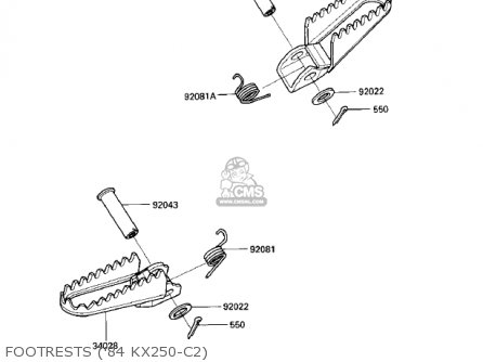 FOOTRESTS ('84 KX250-C2) - KX250-C1 KX250 1983 USA CANADA