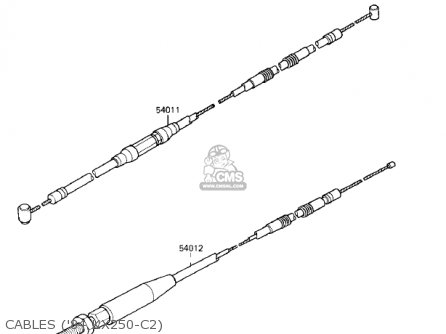 CABLES ('84 KX250-C2) - KX250-C1 KX250 1983 USA CANADA