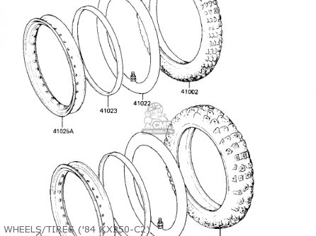 WHEELS/TIRES ('84 KX250-C2) - KX250-C1 KX250 1983 USA CANADA