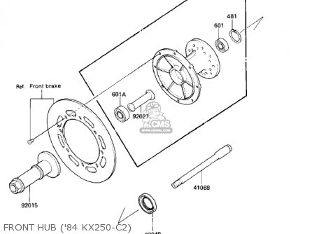 FRONT HUB ('84 KX250-C2) - KX250-C1 KX250 1983 USA CANADA