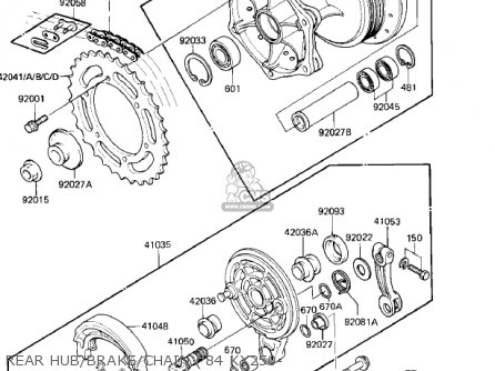 REAR HUB/BRAKE/CHAIN ('84 KX250- - KX250-C1 KX250 1983 USA CANADA
