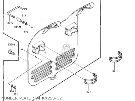 NUMBER PLATE ('84 KX250-C2) - KX250-C1 KX250 1983 USA CANADA