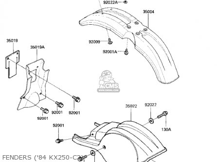 FENDERS ('84 KX250-C2) - KX250-C1 KX250 1983 USA CANADA