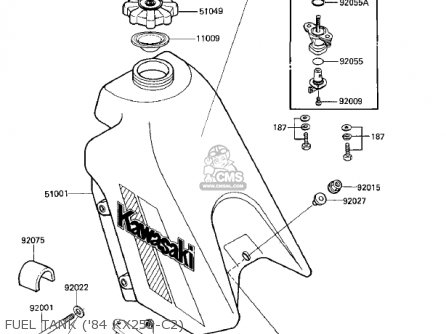 FUEL TANK ('84 KX250-C2) - KX250-C1 KX250 1983 USA CANADA