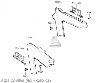 SIDE COVERS ('83 KX250-C1) - KX250-C1 KX250 1983 USA CANADA
