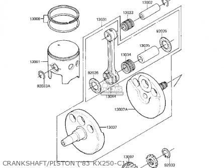 CRANKSHAFT/PISTON ('83 KX250-C1) - KX250-C1 KX250 1983 USA CANADA